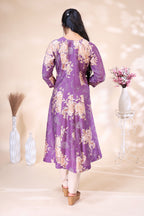 Elegant Purple Floral Printed umbrella top