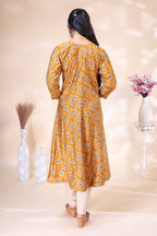 Mustard Yellow Ethnic Printed umbrella top