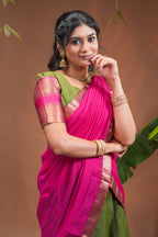 Traditional Olive Green Lehengas and Vibrant Pink Silk Half Saree