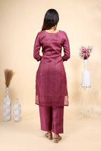 Elegant Plum Mauve Set with Animal Motif Embroidery & Matching Dupatta