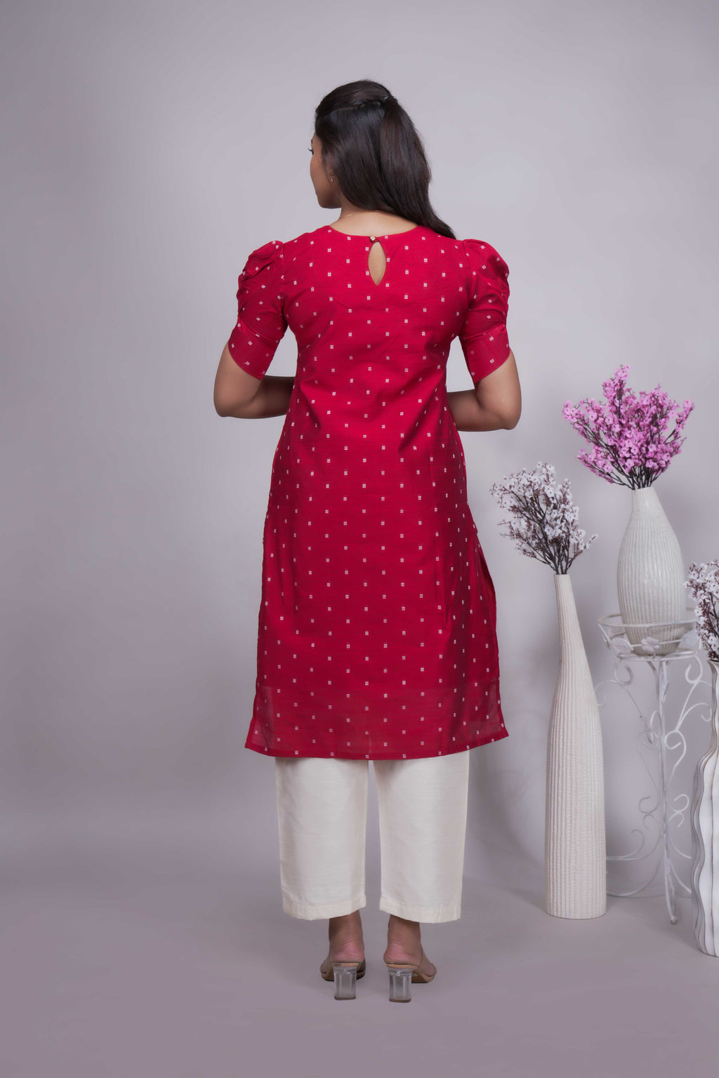Elegant Red Embroidered Kurta Set with Dupatta