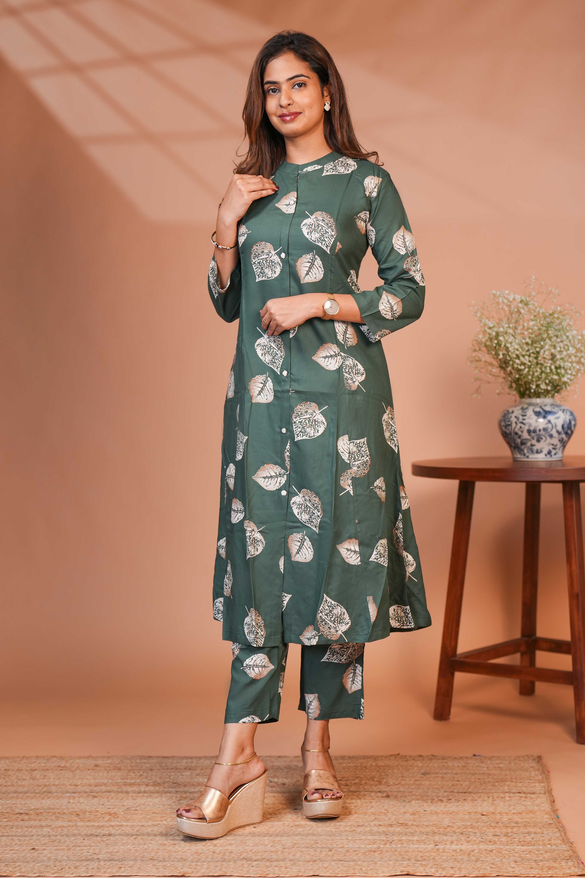 The Fabric is Adorned With An All-Over Vintage Botanical Print.