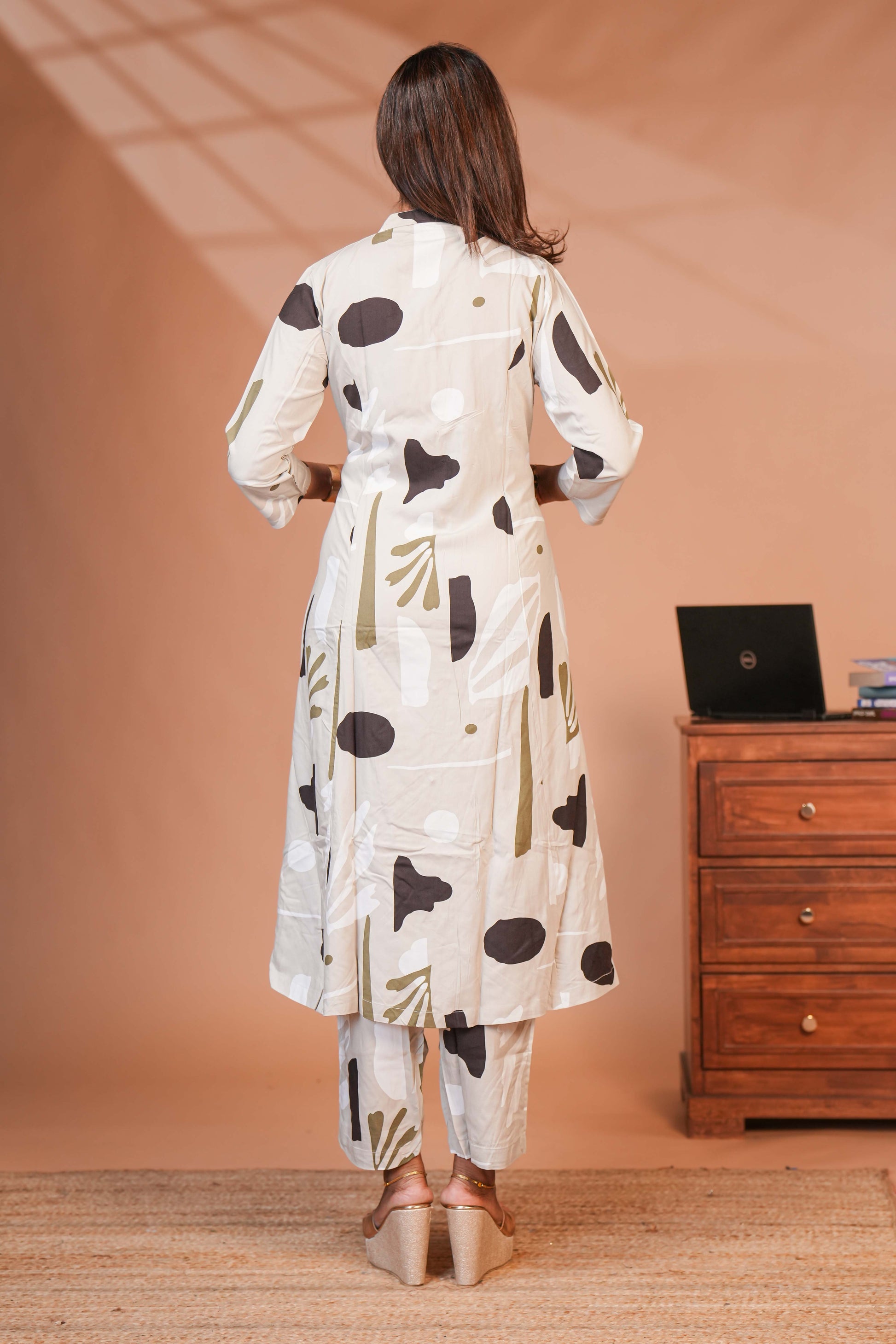 The Fabric is Adorned With An Artistic, Vintage-Style Floral Print Cotton-Silk or Chanderi.