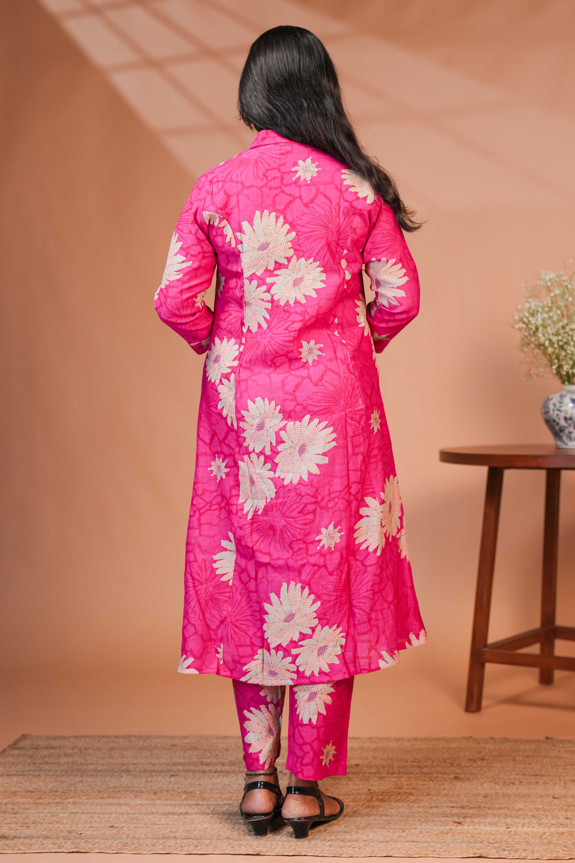 Elements and Modeling Presentation For The Contemporary EthnicDark Pink Co-ord Sets