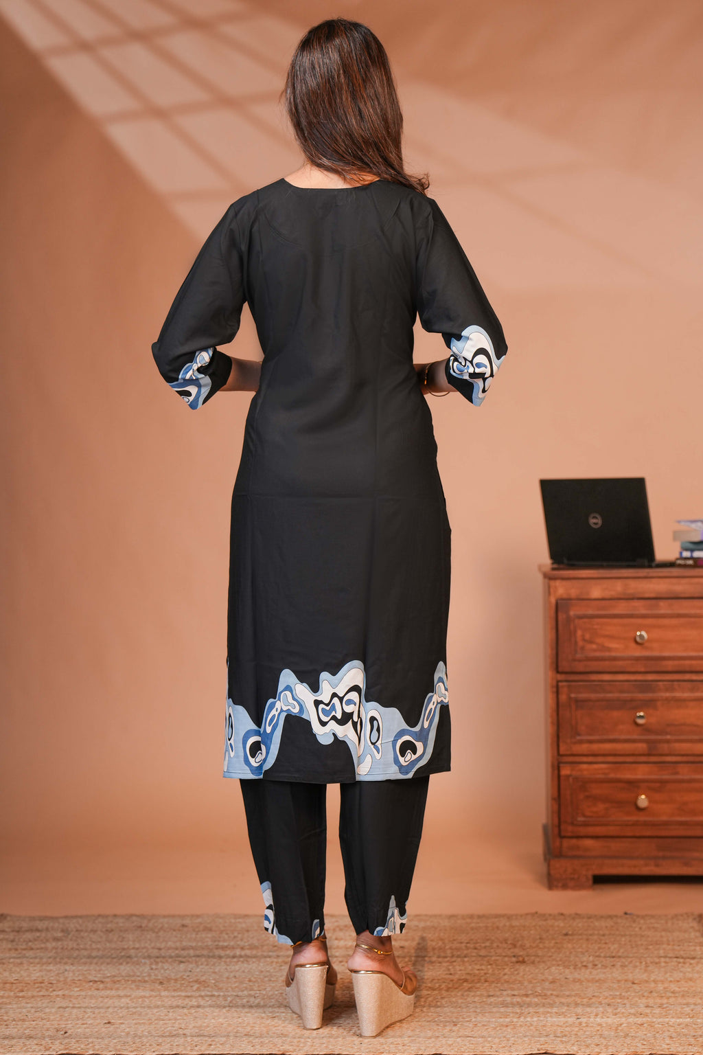 The Collection of Ethnic Co-ord sets Several Variants Utilize Delicate Floral Sprays