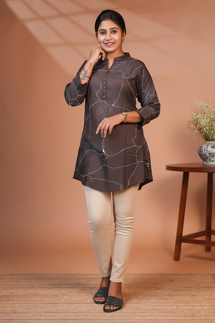 Straight-Cut Kurta (Tunic) Classic Ivory Tops