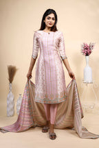 Elegant Light Pink Printed Set with Matching Dupatta 3 Piece set