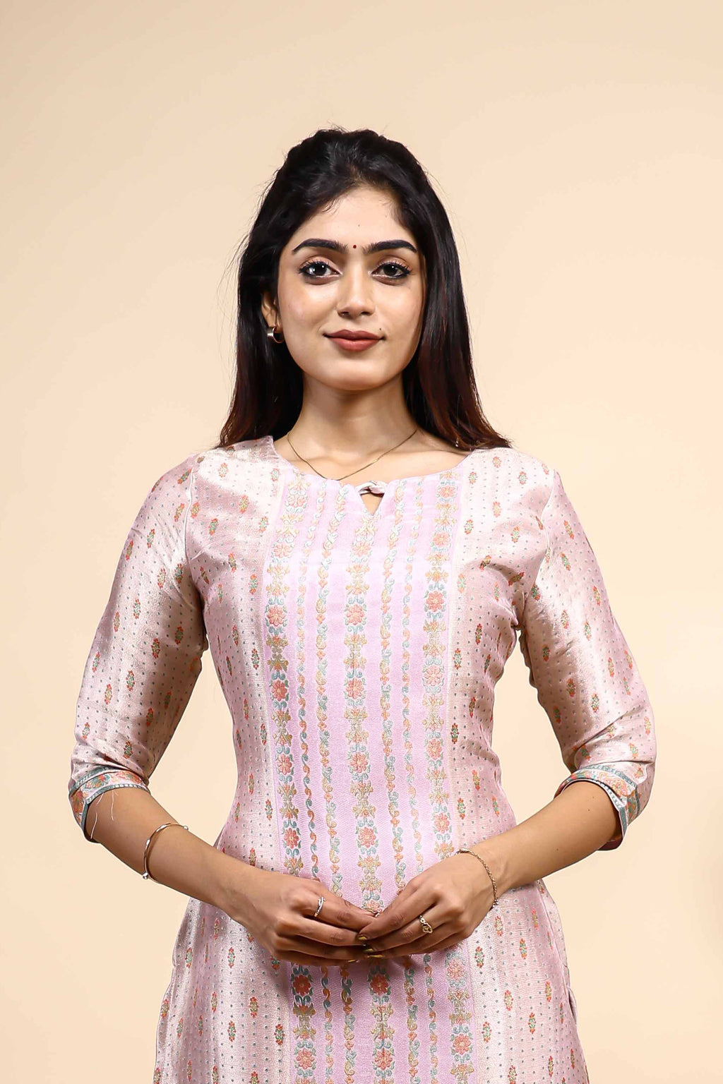 Elegant Light Pink Printed Set with Matching Dupatta 3 Piece set