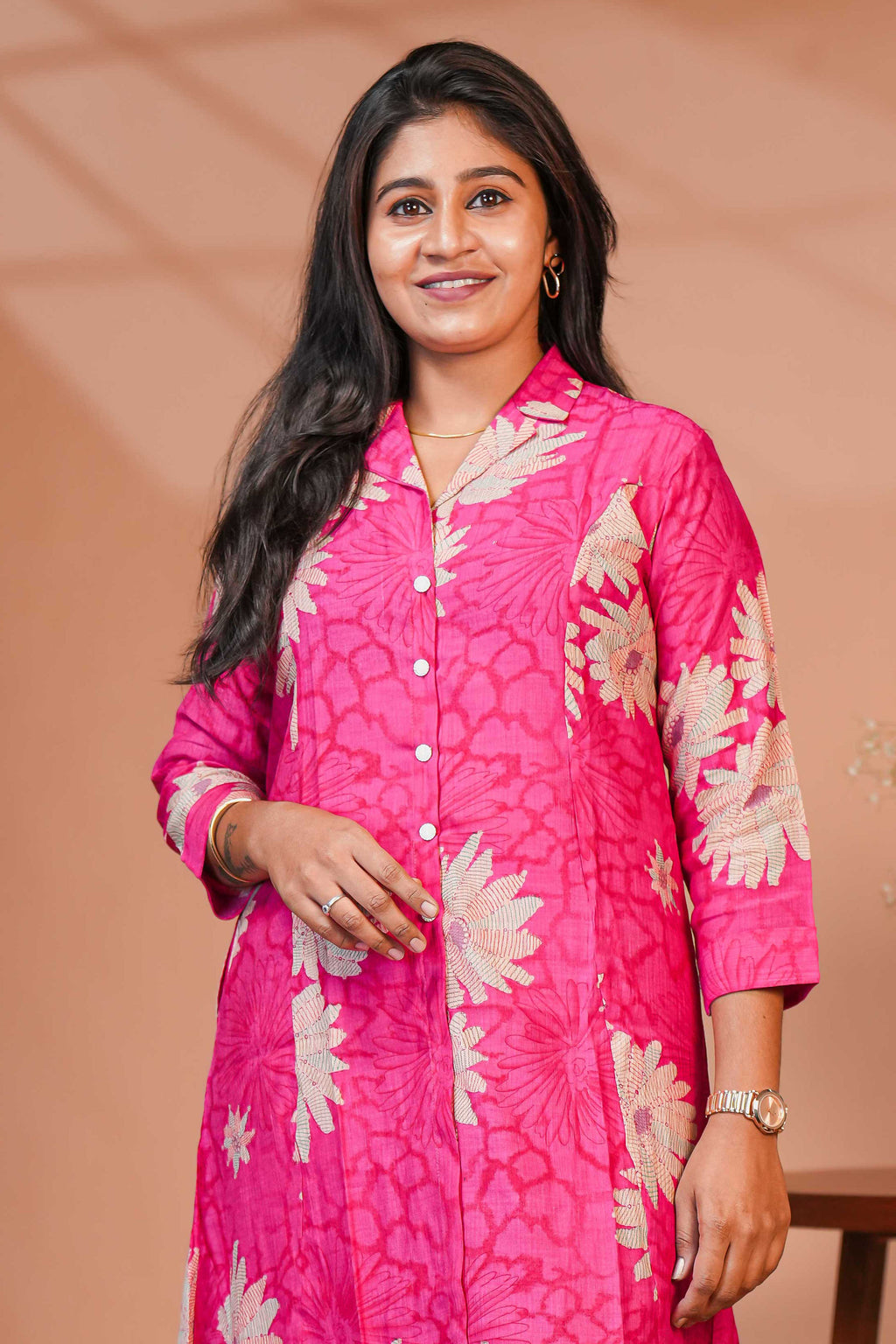 Elements and Modeling Presentation For The Contemporary EthnicDark Pink Co-ord Sets