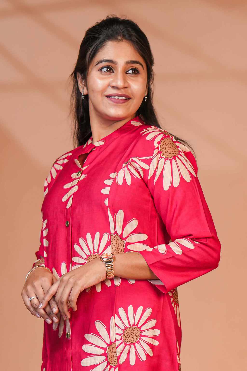 A Deep Black Base With Large, Rustic-Toned Botanical Motifs in Rust, Mocha, and Beige Botanical Prints.