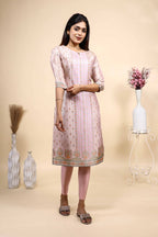 Elegant Light Pink Printed Set with Matching Dupatta 3 Piece set
