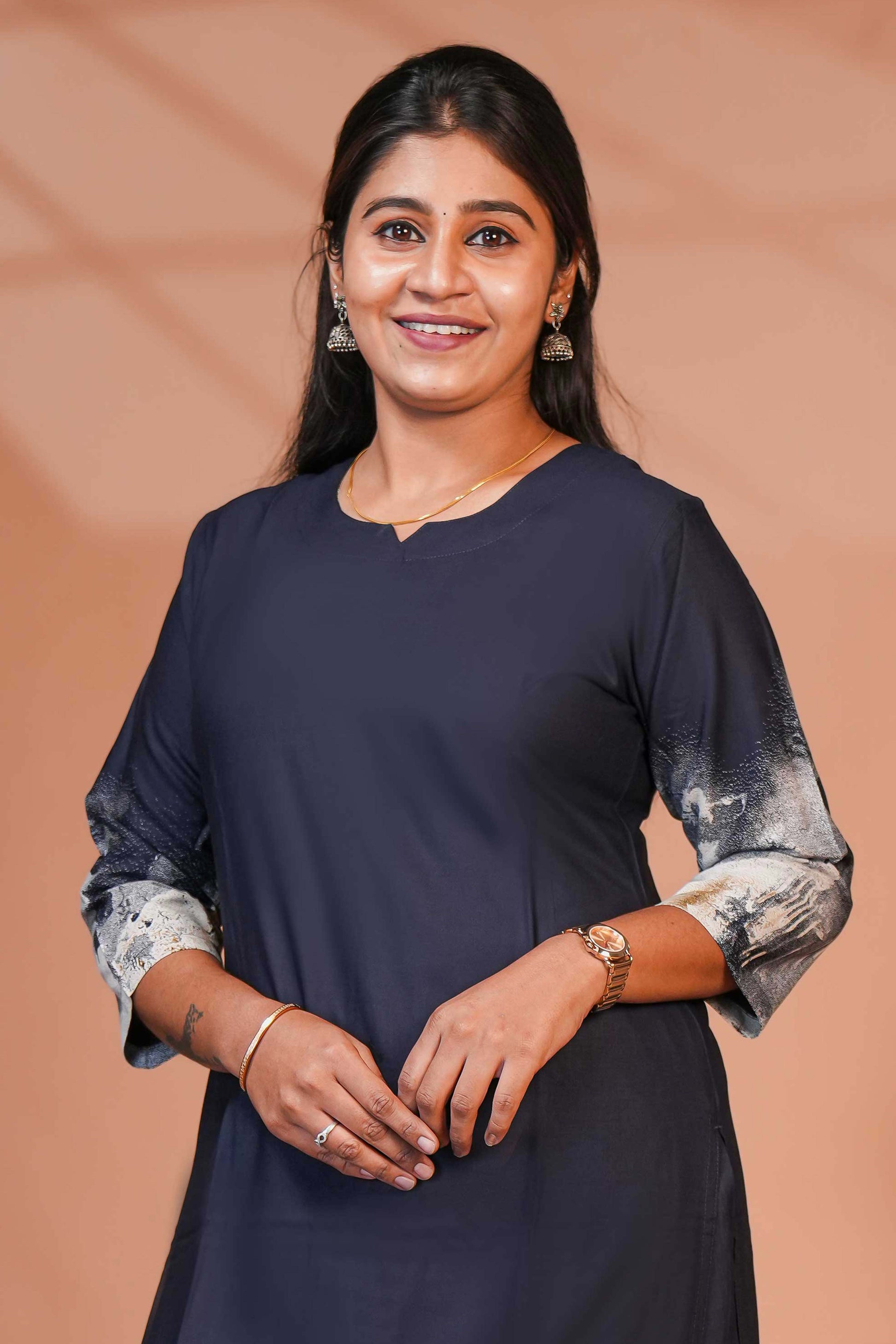 Blue Co-ord set With Abstract Wave print Kurti set