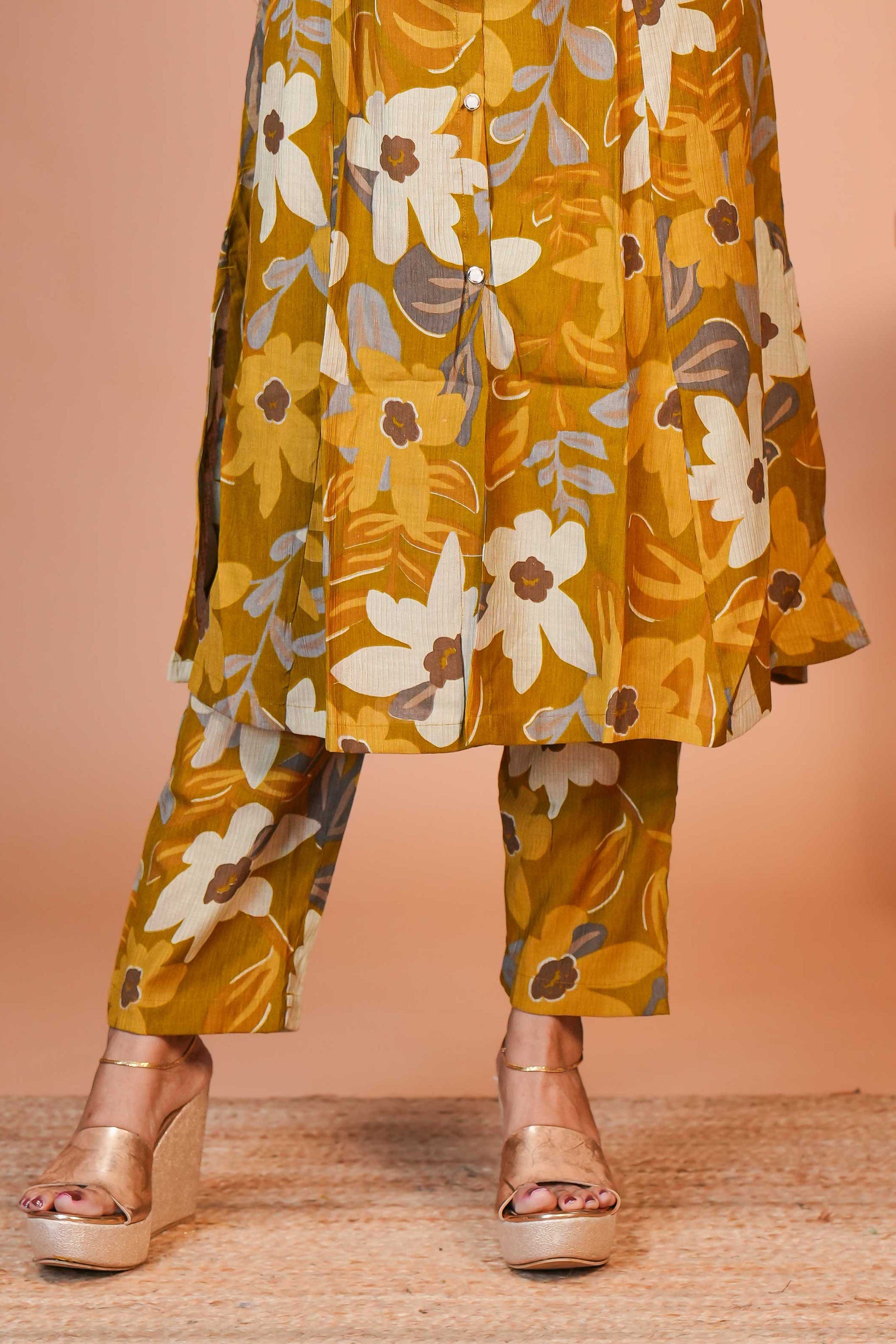 The Fabric is Adorned With An All-Over Vintage Botanical Print