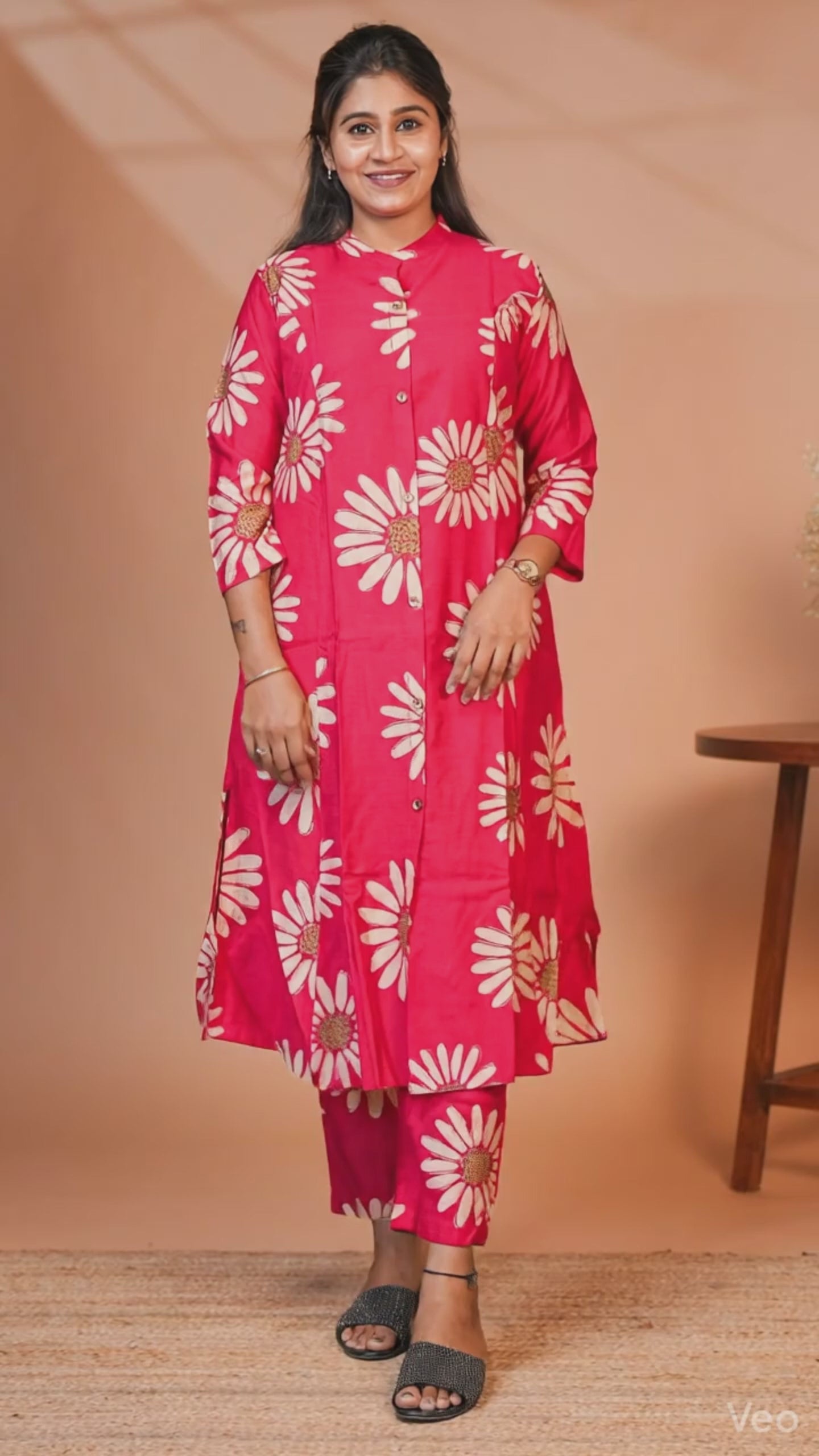 A Deep Black Base With Large, Rustic-Toned Botanical Motifs in Rust, Mocha, and Beige Botanical Prints.